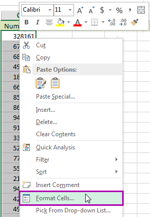 Excel convert general to text messages